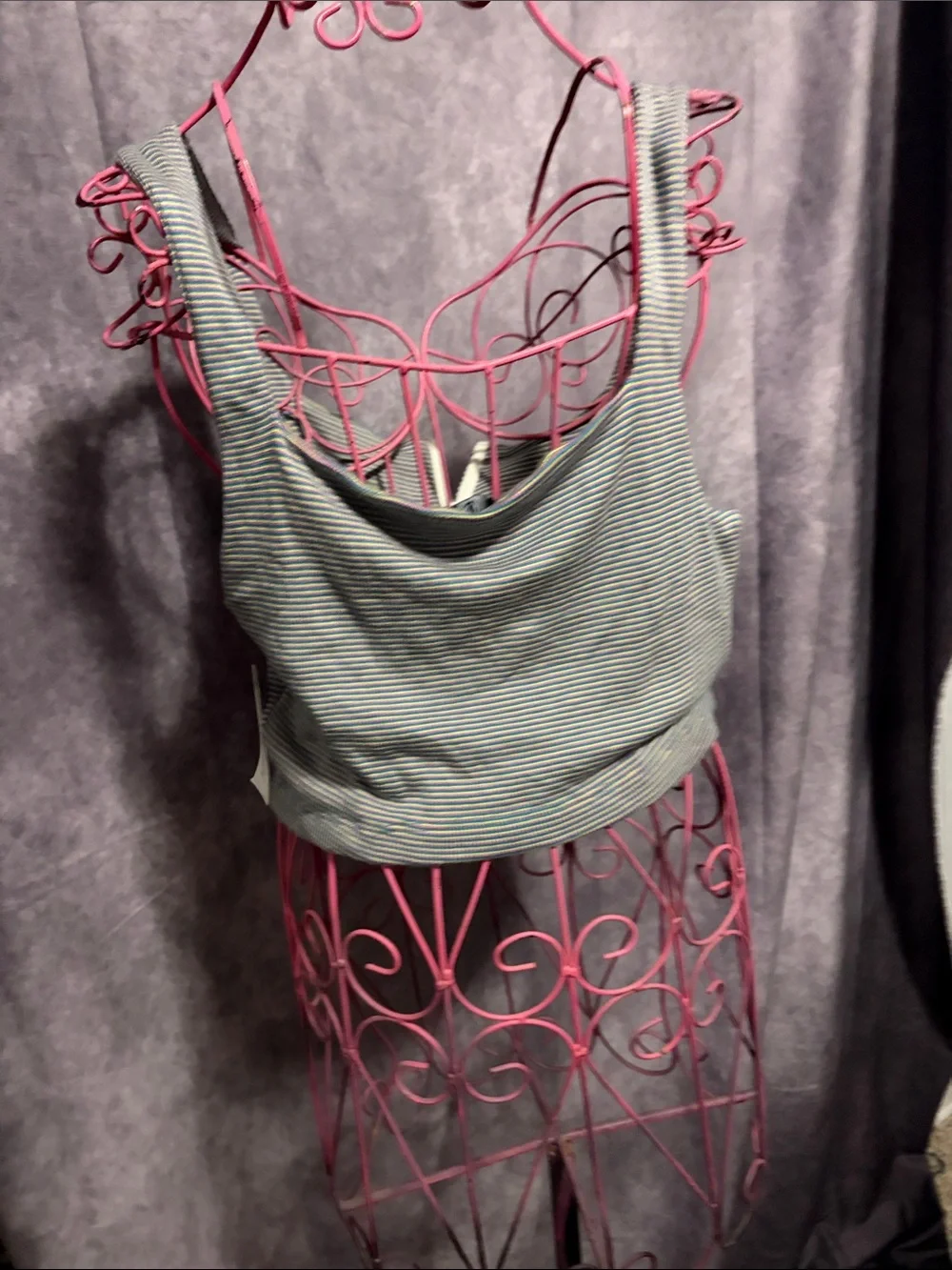 Volcom Gray Striped Ribbed Tank Top - Picture 4 of 7
